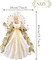 Lighted Christmas Angel Tree Topper with Timer - White Gold (16 Inch)